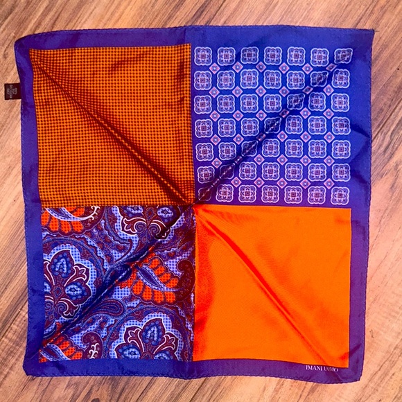 imani uomo Other - Colorful Patterned Silk pocket scarf. 100% silk. By Imani Uomo